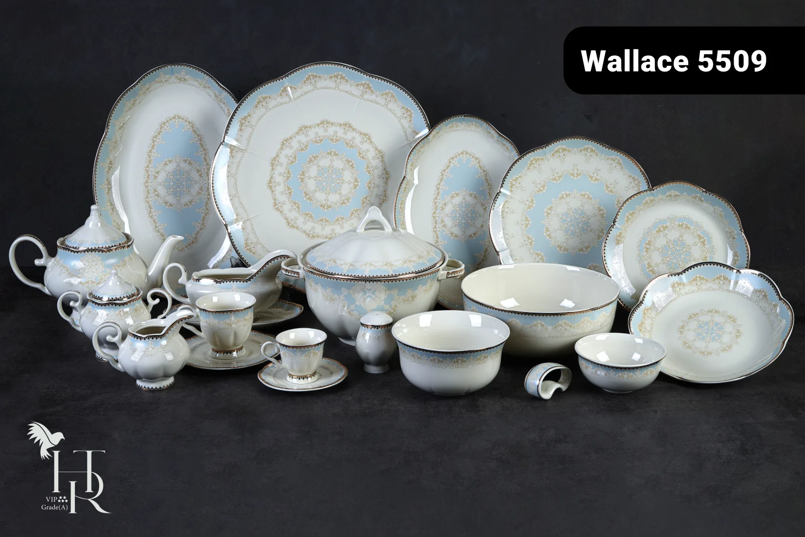 نمای 4 — والاس 141پارچه18نفره کد5509B طلایی