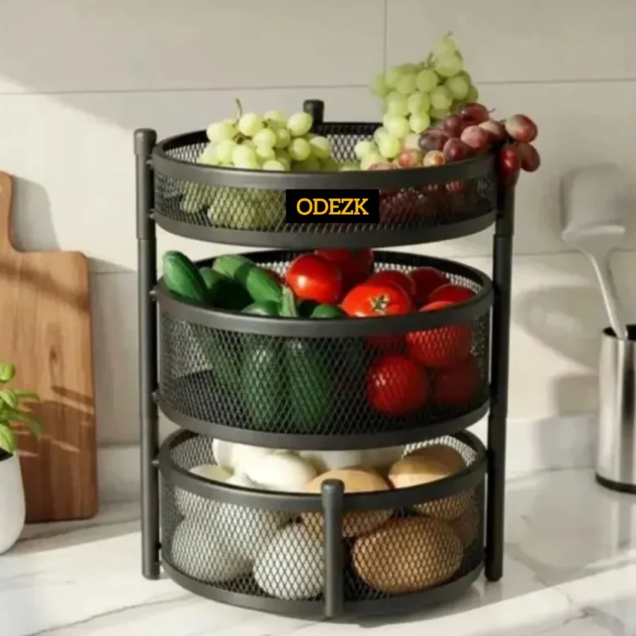 سبد پیاز  3طبقه  گرد اکونومی  ODEZK بدون چرخ کد 7010